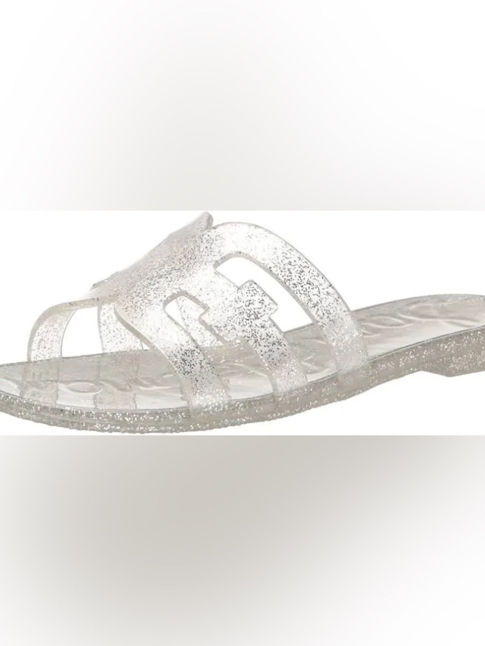 Sam Edelman Sparkle Jelly Slide Sandals— Silver